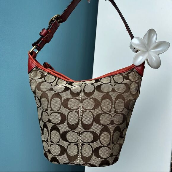 COACH Signature Y2K Hampton SoHo Bucket Hobo Shoulder Baguette 40896 - Picture 2 of 10